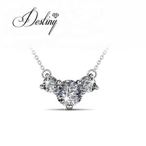 Collares y pendientes de moda Conjunto de joyería nupcial Daisini adornado con cristales de <span class=keywords><strong>Swarovski</strong></span> <span class=keywords><strong>Joyas</strong></span> chapadas en oro de 18 quilates <span class=keywords><strong>para</strong></span> mujer - Product Image 3