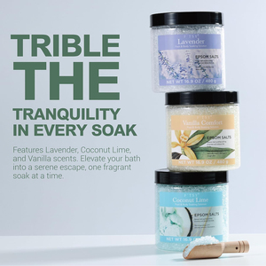 Meilleure idée cadeau Sels de bain Trempage <span class=keywords><strong>Spa</strong></span> <span class=keywords><strong>Luxetique</strong></span> Sels d'Epsom Coffret de cadeaux Sels de bain Lavande Noix de coco - Product Image 3