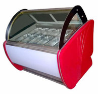 Exhibidor de Helados de Lujo OEM, Congelador de Grado Alimenticio para Paletas Heladas, Vitrina Comercial para Pasteles y Refrigerios