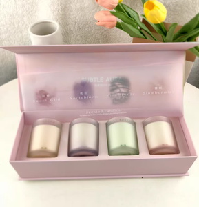 LANJO Juego de 4 Mini Velas Aromáticas de Cera de Soya, Regalo de Lujo Ecológico, Aromaterapia, Decoración para el Hogar, Caja de Regalo, 4x100g, Vidrio Esmerilado - Product Image 5