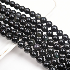 Black Obsidian Natural Stone <strong>Beads</strong> for Jewelry Making, Loose <strong>Beads</strong> <strong>Wholesale</strong> Custom or Bracelets, Fashion Necklaces - Product Image 3