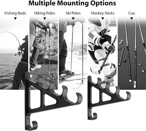 Portascarpe orizzontale a <span class=keywords><strong>parete</strong></span> portaoggetti salvaspazio 4 canne da Hockey bastoni da sci porta porta bastoni da trekking - Product Image 4