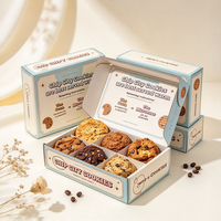 Emballage en carton pliable biodégradable personnalisé en gros pour gâteaux, biscuits, cookies, beignets avec logo et insert