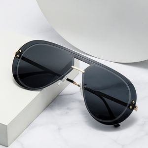 クラシックメンズUV400パイロットサングラスメタルフレームブルー/ゴールド/イエロー/シルバー/グレー屋外運転用リムレスデザイン - Product Image 3