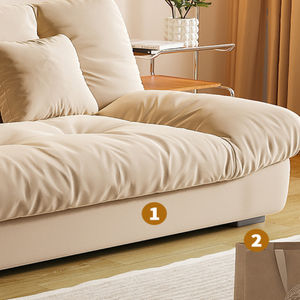 Modern Minimalist Light <strong>Blue</strong> <strong>Sofa</strong> <strong>Bed</strong> in Cream Style, Suitable for Living Rooms, Hotels and Apartments. - Product Image 4