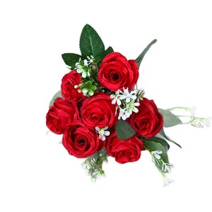 Bouquet di fiori di seta artificiale a 7 teste di alta qualità <span class=keywords><strong>primavera</strong></span> rosa Bouquet fatto a mano per matrimonio soggiorno di san valentino laurea natalizia - Product Image 4