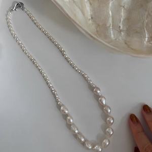 Collar Elegante de Estilo Barroco Francés Hecho a Mano con Perla Natural de Forma Irregular, Cadena para Clavícula de Lujo Ligero para Suéteres - Product Image 2