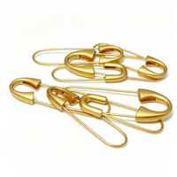 Épingles de sûreté en forme de U plaquées or 18 carats, multi-tailles, antirouille, pour vêtements, châles et loisirs créatifs (vente en gros)