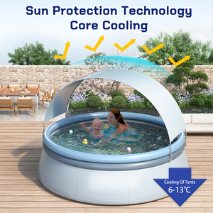 Fábrica de China personalizado de verano al aire libre niños bebé adulto redondo inflable <span class=keywords><strong>piscina</strong></span> con sombrilla - Product Image 6