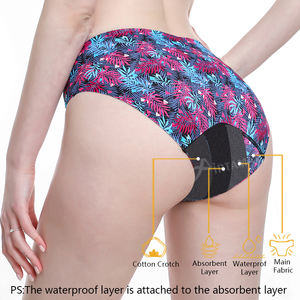 Braguitas Menstruales Green Envoy OEM con Estampado de Hojas de Selva, Diseño sin Costuras, 4 Capas, para Mujeres - Product Image 2