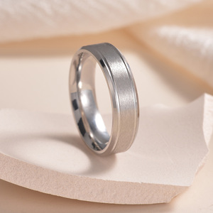 Anel minimalista da moda 6mm 8mm banhado a ouro escovado, joia de aço inoxidável simples para mulheres e homens - Product Image 4