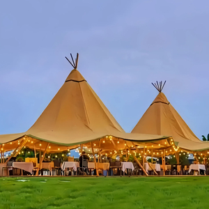 Heavy-Duty 8M-10M Indian Tent with Pyramid <strong>Wood</strong> Frame Prefab Tipi <strong>House</strong> Steel Structure for Outdoor Commercial Event Shelter - Product Image 1