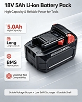 Paket Baterai Lithium-ion 18V 5Ah Terlaris untuk Perkakas Listrik Tanpa Kabel, 500 Siklus, Dapat Menggantikan Baterai Bor