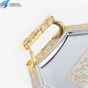 高級ゴールド長方形トレイ金属製お皿テーブル装飾トレイ - Product Image 4