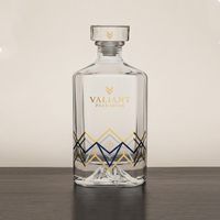 Botol Kaca Minuman Keras Berkualitas Tinggi 500ml 700ml 750ml dengan Gabus untuk Brandy Whisky Rum Gin Vodka