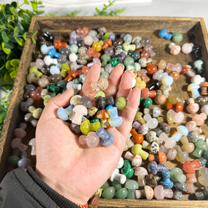 Đồ thủ công bằng đá nấm tự nhiên nguyên khối, đá obsidian đen, chất liệu pha trộn, đánh bóng, dùng trang trí nhà cửa - Product Image 2