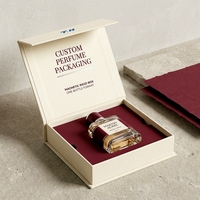 Boîte rigide magnétique blanche de style livre pour parfum, présentation d'une seule bouteille, pour emballage de parfum personnalisé