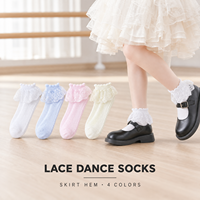 Chaussettes de ballet en dentelle pour enfants avec ourlet jupe, chaussettes de danse pour filles, pour spectacle de scène, costume de fête, fournisseur en gros