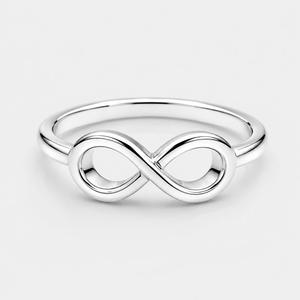 925 Sterling Silver <b>Ring</b> - Polished Infinity Symbol <b>Stacking</b> Band - Product Image 6