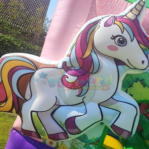 Château gonflable commercial pour fêtes d'<span class=keywords><strong>anniversaire</strong></span> d'enfants, château gonflable <span class=keywords><strong>licorne</strong></span> avec toboggan, Aufblasbare Einhorn-Hupfburg - Product Image 4