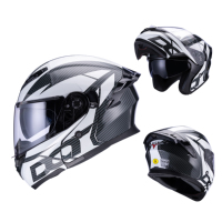 Casques de moto intégraux certifiés DOT pour la conduite, fabricant professionnel, noirs, en ABS respirant, à visière relevable
