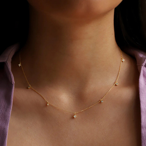สร้อยคอ CANNER Jewelry สไตล์มินิมอล เงินแท้ 925 ประดับเพชร CZ รูปดาว ดีไซน์สวยหรู พร้อมจี้ดาวเคลือบทอง 18k สำหรับผู้หญิง - Product Image 6