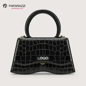 #PA0227 Alligator Striped Fancy Handle Handbag Bolsos De Mujer Leather Crossbody Luxury Purses And Handbags Women Ladies