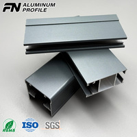 Profilé d'extrusion en aluminium 6063 gris foncé thermolaqué, usiné CNC, série 6000, pour usage extérieur dans les fenêtres