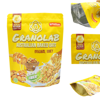 Bolsa de Mylar para Granola Bites, Impresión en Huecograbado, Logotipo Personalizado, Bolsa con Base para Empacar Bocadillos de Avena, Miel y Nueces