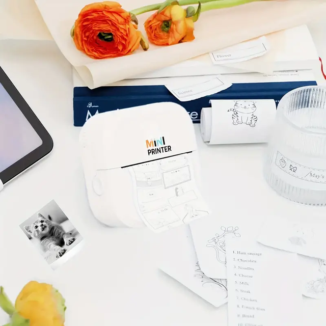 Mini Portable Mobile Phone Printer Pocket Wireless Inkless Printer Mini Handy Photo Label Printing 57mm Thermal Paper Printer