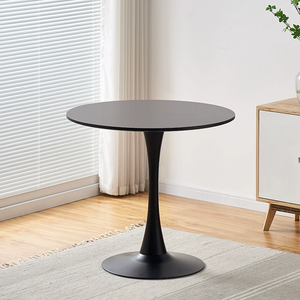 Top Quantity Contemporary <strong>Tulip</strong> <strong>Table</strong> for 2-4 People Circle Dining <strong>Table</strong> with Pedestal Base Metal - Product Image 4