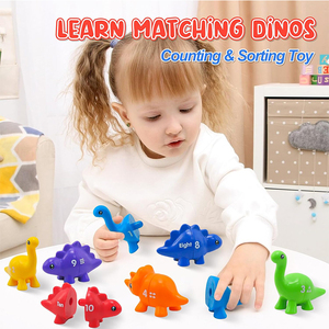Preschool Mathematics Educational Fine Motor Skill Dinosaur Set Counting Numbers <strong>Matching</strong> <strong>Game</strong> Toddler Sensory Toy - Product Image 5