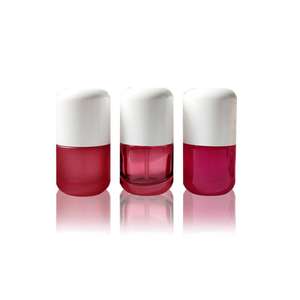 Botella de vidrio vacía de color rojo con bomba de loción, 30ml, 1 onza - Product Image 1