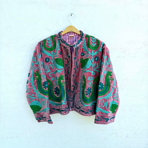 Suzani <b>Velvet</b> Jacket Handmade Floral Embroidery Jacket Boho Hippie Jacket Inside Cotton Iining Jacket <b>Women's</b> Winter Jacket - Product Image 1
