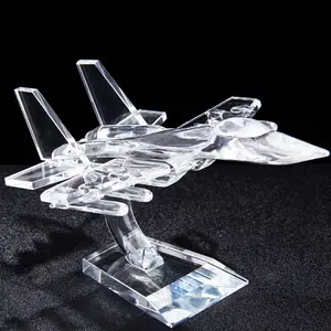 Hotsell kristal gevechtsvliegtuig arts turboprop model turbofan jet voor bureau decoratie