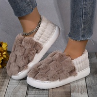 Chaussons personnalisés en coton floral et fourrure pour hommes et femmes, respirants, pour usage domestique en hiver, fabriqués en petites quantités par le fabricant