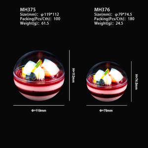 Emballage en plastique décoration <span class=keywords><strong>boule</strong></span> de chocolat bonbons de qualité alimentaire dessert décorer boîtes de faveur de mariage rond mousse dessert conteneur - Product Image 5