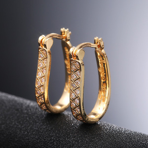 Pendientes de Aro Minimalistas de Moda, Elegantes con Acento Brillante, Joyería para Mujer, Pendientes de Declaración - Product Image 1