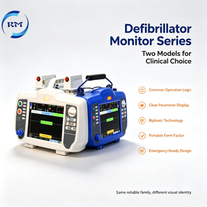 Défibrillateur portable biphasique avec moniteur <span class=keywords><strong>AED</strong></span>, enregistreur ECG, surveillance SpO2 et NIBP pour situations d'urgence (usage public) - Product Image 3