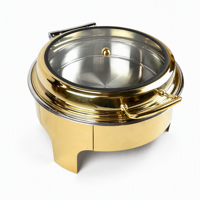 YITIAN Hotels Restaurant Luxus Gold Edelstahl 6L Kapazität Dampfbeheizter Buffet-Wärmer Chafing Dish Suppen- und Speisenwärmer-Set