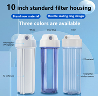 Filtre à eau de comptoir pour cuisine domestique, 10 pouces, boîtier transparent bleu, purificateur d'eau du robinet à un, deux ou trois étages