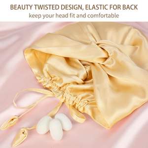 Stock Designer Reversible Night Shower <b>Cap</b> <b>Hair</b> Bonnet Real Mulberry <b>Silk</b> Comfortable European-American Style <b>for</b> Sleeping <b>Hair</b> - Product Image 2