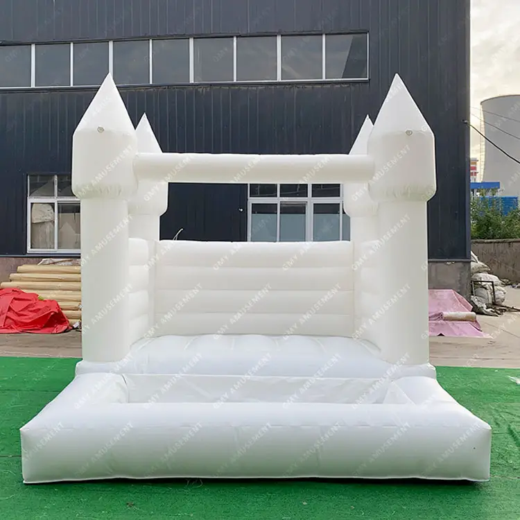 Trẻ Em Toddler Wedding Mini Inflatable Bouncy Castle Combo Trắng Bounce House Với Ball Pit