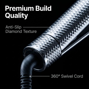 Texture diamantée antidérapante de qualité supérieure PTC 240 ℃   <span class=keywords><strong>Styler</strong></span> capillaire 2-en-1 double tension pour salon à domicile, vente en gros, OEM personnalisé - Product Image 4