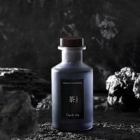 Bouteille diffuseur roseau en verre vide ronde personnalisée de luxe 100ml 200ml 500ml bouteille d'arôme noir transparent 100ml avec bâton