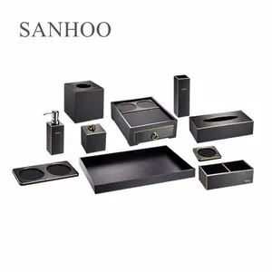 SANHOO卸売価格ホテルルーム品質アクセサリーホテルバスルーム製品収納セット