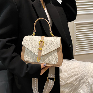 Sacs à main de luxe tissés pour femmes 2025 – Design tendance <span class=keywords><strong>avec</strong></span> fermoir, pochettes élégantes en cuir PU pour femmes <span class=keywords><strong>avec</strong></span> <span class=keywords><strong>large</strong></span> bandoulière - Product Image 3