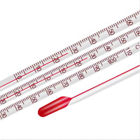 Thermomètre de laboratoire en verre borosilicate CS Labglass, personnalisé, pour liquides rouges, avec raccord de laboratoire chimique