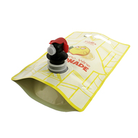 Sachet Doypack jetable à fond doublement renforcé pour bière, en feuille d'aluminium composite, avec valve papillon indépendante, rouge