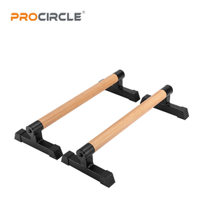 WP8003 Madera y acero Push Up Stand Mango <span class=keywords><strong>Calistenia</strong></span> Madera Push Up Parallettes Bar Street Workout - Product Image 1